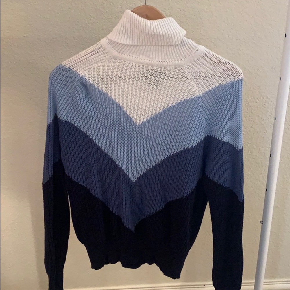 Forever 21 chevron color block turtle neck sweater
